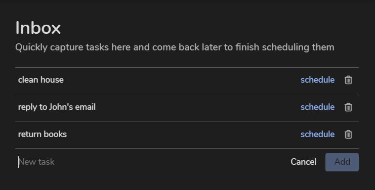 The inbox view is great for people with ADHD