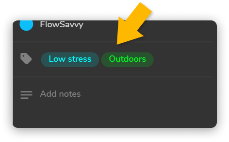 Task tags for quick organization