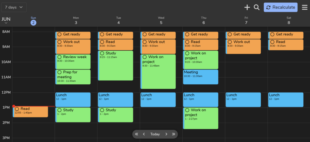 A screenshot of FlowSavvy's UI. FlowSavvy's simple UI is one of the things that make it the best Motion alternative